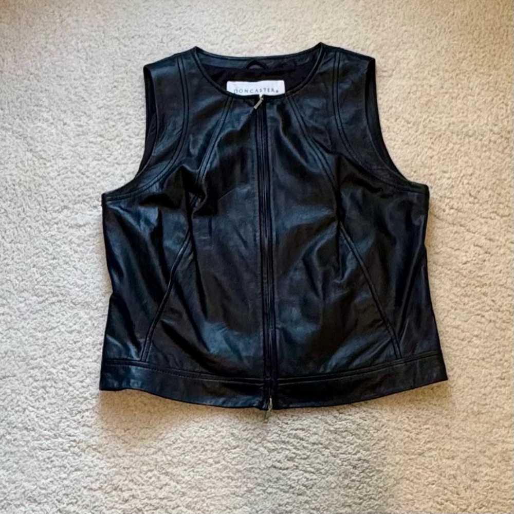Doncaster Black Leather Vest - Women’s Small (12) - Motorcycle